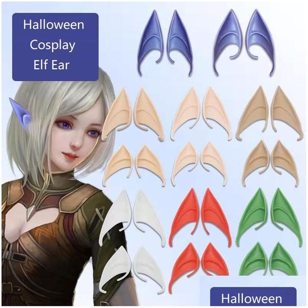 Autres fournitures de fête festive Halloween Cosplay Ear Fairy Mascarade Costume Accessoires Angel Een Elf Ears P O Props Adt Kids Deco Dhzwj