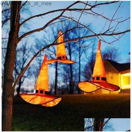 Andere feestelijke feestbenodigdheden Halloween Decoratie LED WITCH WIZARD LICTEN COSPLAY COSPLAY KOSTUM Rops Horror Ghost Pumpkin Home Darden D Dhnnw Z230814