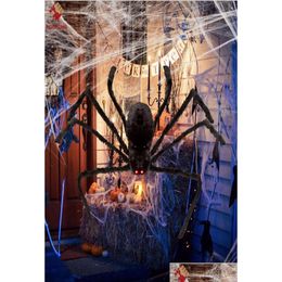 Autres fournitures de fête de fête Décoration d'Halloween Big Black Spider Haunted House Prop Intérieur Extérieur NT 3 Taille 30Cm50Cm70Cm4053539 Dhy4M
