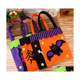 Andere feestelijke feestbenodigdheden Halloween Decoratie Candy Bag Skl Pumpkin Handtas TOES KINDEREN Geschenk Organisator Zakken Nonwoven Pouch V DHHN7