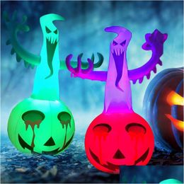 Autres fournitures de fête festive Halloween Décoration Gonflable Fantôme Citrouille Terreur extérieure Effrayant Props LED Explosion pour la maison Gard Dh2Tg