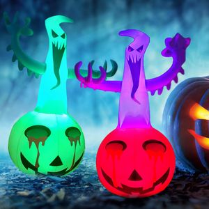 Autres fournitures de fête festive Décoration d'Halloween Citrouille fantôme gonflable Terreur extérieure Accessoires effrayants LED Blow Up on For Home Garden 220922