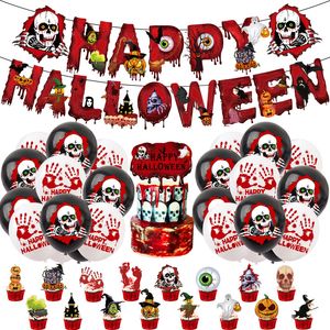 Autres fournitures de fête de fête Décorations d'Halloween Effrayant Ghost Skull Globos Pumpkin Spider Balloon Happy Props Home Holiday Decor 220922