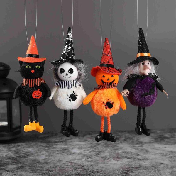 Autres fournitures de fête festive Halloween Doll Bar Décor Citrouille Fantôme Sorcière Chat Noir Pendentif Effrayant Halloween Enfants Cadeau Halloween Décorations de fête pour la maison L0823