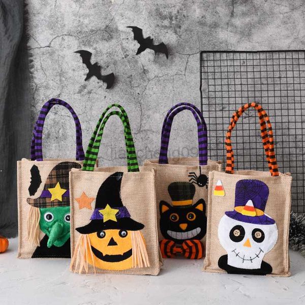 Otros suministros festivos para fiestas Regalo de Halloween Bolsa de asas no tejida Sombrero negro Calabaza Bruja Horror Fantasma Festival Fiesta Truco o trato Feliz día de Halloween Decoración L0823