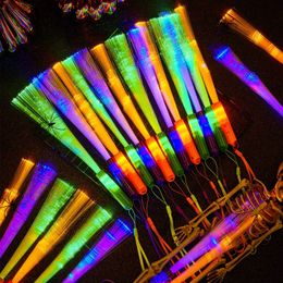 Autres fournitures de fête de fête Halloween Glow Fiber Wands Bâtons Led Optic Light Up Colorf Clignotant Baguette Pour Noël Fav Sports2010 Amhbf