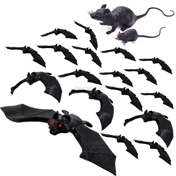 Autres fournitures de fête festive Halloween chauves-souris suspendues faux caoutchouc réaliste faux effrayant suspendu chauves-souris volantes décor pour la fête d'Halloween décoration de maison hantée L0823