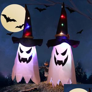Autres fournitures de fête festive Halloween LED lumières suspendues lampe fantôme habillage Glow Wizard Hat Horreur Props Home Bar extérieur intérieur Dhwpa