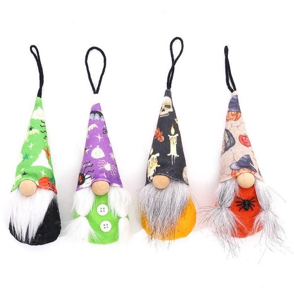 Otros suministros festivos para fiestas Decoraciones para fiestas de Halloween 4 piezas Sin rostro Muñeco viejo Araña Calabaza Skl Sombrero Gnomos Decoración para Ho Dhi0Y