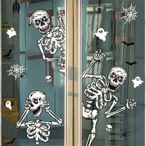 Autres fournitures de fête festive Halloween Skeleton Window Sti 220823