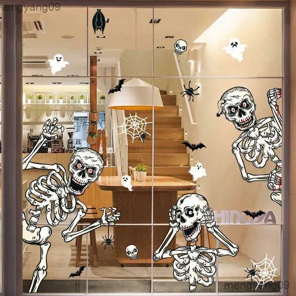 Autres fournitures de fête festive Halloween Squelettes Fenêtre S'accroche Ghost Fenêtre Autocollants Décoration pour Spooky Home Glass Wall Haunted House Party Fournitures R231011