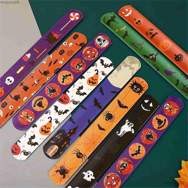 Autres fournitures de fête festive Halloween Slap Circle Glitter Paillettes Slap Pop Circle Bracelet pour bébé douche fête d'anniversaire décor enfants cadeaux R231011