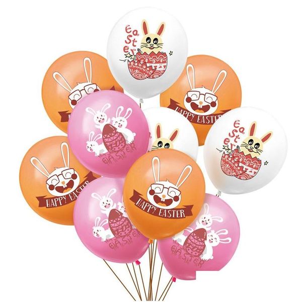 Andere festliche Partyartikel Frohe Ostern Ballons 12 Zoll Latex Kaninchen gedruckt für Dekoration Kinder Geschenk Home Decor Drop Lieferung Ga Dhvjv