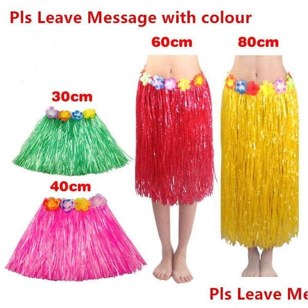 Autres fournitures de fête festives Costume hawaïen Jupes d'herbe Ha Jupe Fibres en plastique Patry Décorations Enfants Enfants Adt Show Beach Danc Dhnso