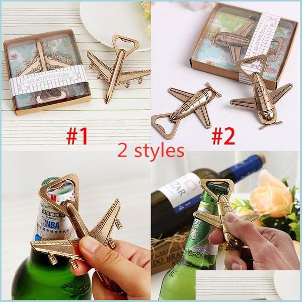 Autres fournitures de fête de fête Hélicoptère Avion Bière Ouvre-bouteille Antique Alliage Avion Forme Cadeau De Mariage Party Favors Cuisine Ba Dh7H4