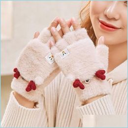 Andere feestelijke feestbenodigdheden Koreaanse versie verdikte pluche handschoenen vrouwelijke winter plus veet studenten schattige koudbestendige cartoon christma dhs0f