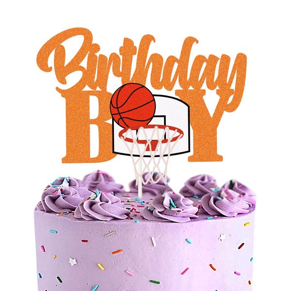 Autres fournitures de fête festive L anniversaire garçon gâteau Topper signes de basket-ball heureux joueur choisit des décorations pour le thème du sport Carshop2006 Amn6H