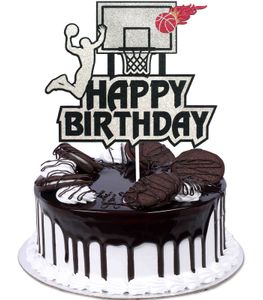 Andere feestelijke feestartikelen L Happy Birthday Basketball Cake Topper Game Day Dessert Glitter Boys Stars Sports Decoratie Dr Mjbag AM6DV