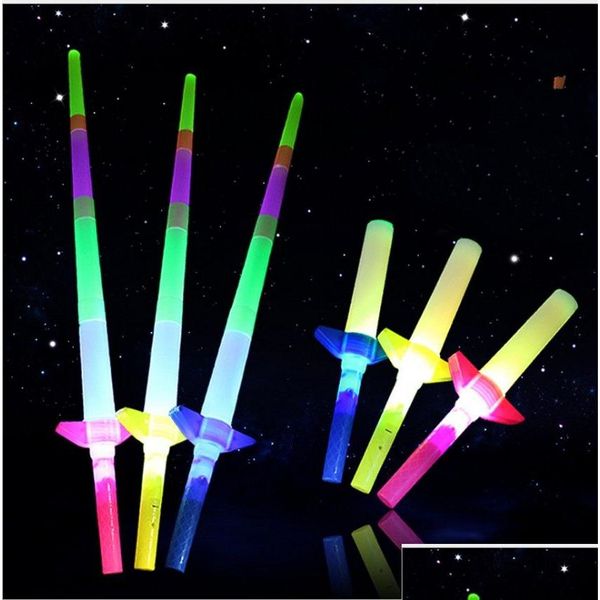 Otros suministros festivos para fiestas LED Flash Light Up Wand Glow Sticks Juguetes para niños para conciertos navideños Regalo de Navidad Cumpleaños Drop D Otwpw