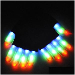 Andere feestelijke feestartikelen Led Glow Kid Handschoenen Flits Fietsen Halloween Kerst Light Up Glove Luminous Finger Gift For Child D Dhshq