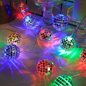 Autres fournitures de fête festive LED Mirror Ball Light String Disco Bar Décoration de Noël colorée 231118