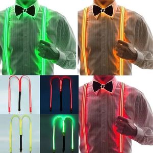 Autres fournitures de fête festive LED Neon Light Hommes Femme Bretelles Danse Lumières Décorations de mariage Costumes DIY Glow Festival Accessoires dans le noir 231124