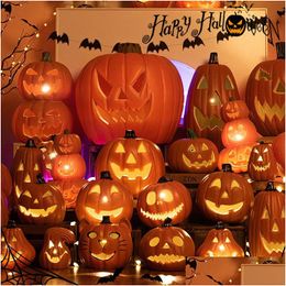 Andere feestelijke feestartikelen Andere feestelijke feestartikelen Halloween Jack-O-Lantern Pumpkin Led Light Lamp C 220823 Drop Delivery Hom Dhdil