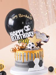Otros suministros festivos para fiestas Pasión Fútbol Tema Fútbol Cupcake Topper Banderas Decoración Feliz cumpleaños Cake Toppers Boy Kids SuppliesOT