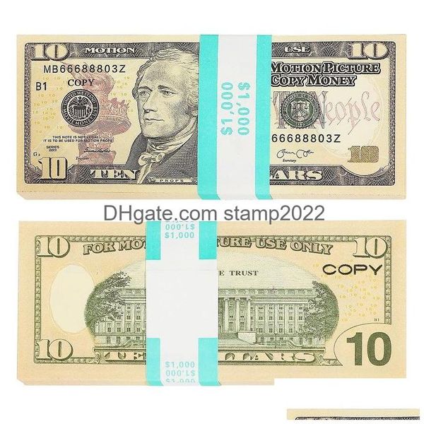 Autres fournitures de fête festives Prop Money Fl Print 2 faces One Stack US Dollar EU Bills pour les films April Fool Day Kids Drop Delivery DHFV8