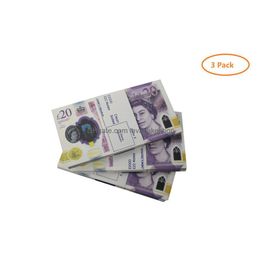 Otros suministros festivos para fiestas Prop Money Copia en papel Billete del Reino Unido Billetes falsos 100 piezas / paquete Entrega de entrega Jardín en casa DhlagHPPM