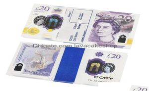 Autres fournitures de fête de fête Prop Money Toys UK Livres GBP British 10 20 50 Fausses notes commémoratives Jouet pour enfants Cadeaux de Noël 3717046