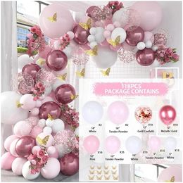 Otros suministros de fiesta festivos Qifu Aron Balloons Garland Látex Ballones Arch Happy Birthday Decor Kids Adt Baloon Baby Shower Balo Dhced