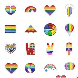 Andere feestelijke feestartikelen Rainbow LGBT broche Cartoon Hartvlagster Star Email Pins Pride Badge Lover kleding Rapel Pin Gift Dhdaj
