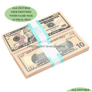 Autres fournitures de fête de fête Réplique US Fake Money Kids Play Toy ou jeu de famille Papier Copie Billet de banque 100pcs / Pack Drop Livraison Accueil Dhedd1GBU