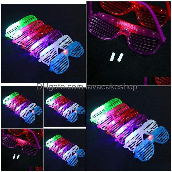 Autres fournitures de fête festives Forme de volets LED Lunettes clignotantes Light Up Jouets pour enfants Décoration de Noël Glowing Drop Livraison Accueil Ga Dhizi