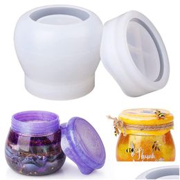 Otros suministros festivos para fiestas Sile Tank Mod Diy Pudding Jar Caja de almacenamiento de joyas Molde de fundición de epoxi con tapas Regalos Drop Delivery Ho Dhkdc