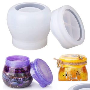 Autres fournitures de fête festive Sile Tank Mod Diy Pudding Jar Boîte de rangement de bijoux Moule de coulée époxy avec couvercles Cadeaux Drop Delivery Ho Dhva7