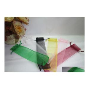 Andere feestelijke feestartikelen Silk Pouch voor handfans Organza -cadeauzakje met DString 100pcs/Lot 10 Color Drop Delivery Home Garden DHJ1F