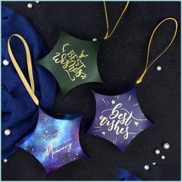 Autres fournitures de fête festive Star Candy Box Faveurs de mariage Sacs-cadeaux avec poignées Sweet Stars Forme Boîtes Baby Shower Party Drop D DDHQVA