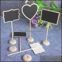 Andere feestelijke feestartikelen Star Heart Shape Mini Chalkboard Wood Place DHCTL