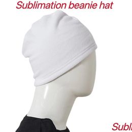 Autres fournitures de fête festives Sublimation Hiver Polaire Bonnet Chapeau Mode Adt Bébé Skl Cap Transfert De Chaleur DIY Blanc Blanc Dro Dhyft