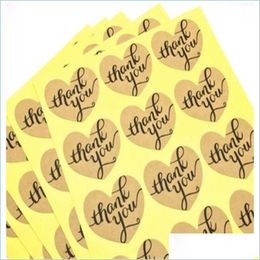 Andere feestelijke feestbenodigdheden Dank u DIY HARTFORTION Stickers Gift Circle Handgemaakte cake verpakking Afdichtingslabel Kraft Sticker BA DHRBL