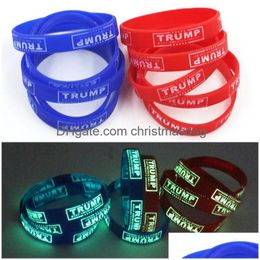Autre fête des fêtes fournit Trump American Election SILE Bracelet Lumin Lumin NoctiUcent Band Wristband Grossale Prix By Drop Dev Dhrsi
