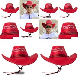 Andere feestelijke feestbenodigdheden Trump Red Hat maken Amerikaans geweldig weer borduurwerk en vrouwen etnische stijl retro ridders hoeden drop del dhzwo