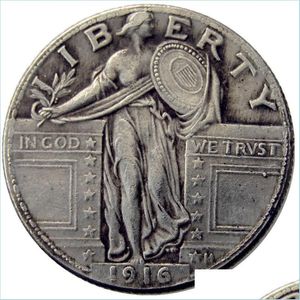 Autres fournitures de fête festive Us Craft Coins Liberty Dies Copie Trimestre Métal Plaqué Dollar Debout Sier 19161924Ps Fabrication F Dhsyf