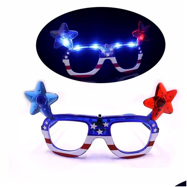 Autres fournitures de fête festives USA Independence Day Flag American Jy 4th LED FLASHING Light Up Shades Lunes Drop Livrot Home Gard Dhlfc