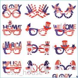 Autres fournitures de fête de fête aux cadres de lunettes patriotiques USA 4ème de Jy Parade American Flag Independence Day Drop Livrot Home Garden DH0AW