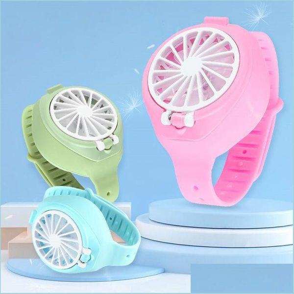 Otros suministros para fiestas festivas Pulsera USB Ventilador Reloj Damas Deporte Fresco Muñeca recargable Aficionados al aire libre Regalos de verano para niños Drop Deli Dhcra