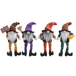 Autres fournitures de fête festive Sorcière Chapeau Haut Poupée Fantôme Halloween Balai Festival Rayé Longues Jambes Sans Visage Accessoires Maison Bureau Déco Dhdgg