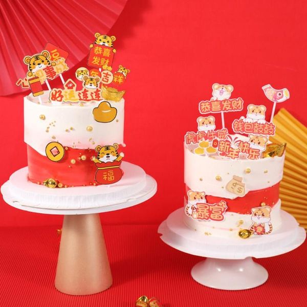 Otros suministros para fiestas festivas Año Festival de dibujos animados Tiger Baby Cake Decorating Tools Topper Decor